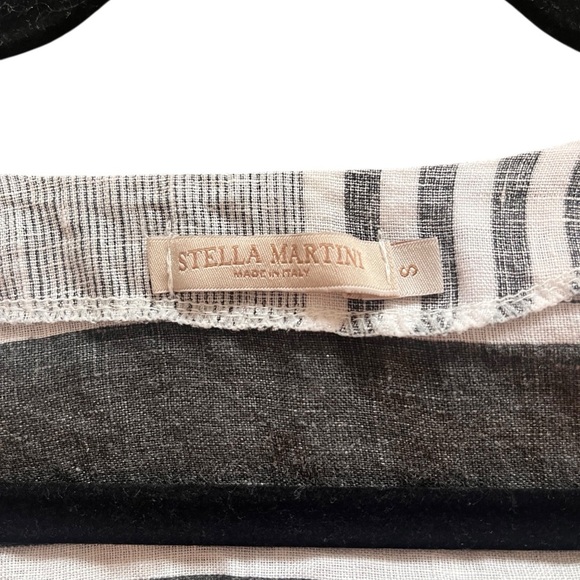 Stella Martini 100% Linen Striped V-Neck Dress/Swimsuit Coverup Size Small - Picture 2 of 3